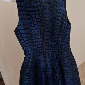 Armani Exchange Black and Blue Textured Dress